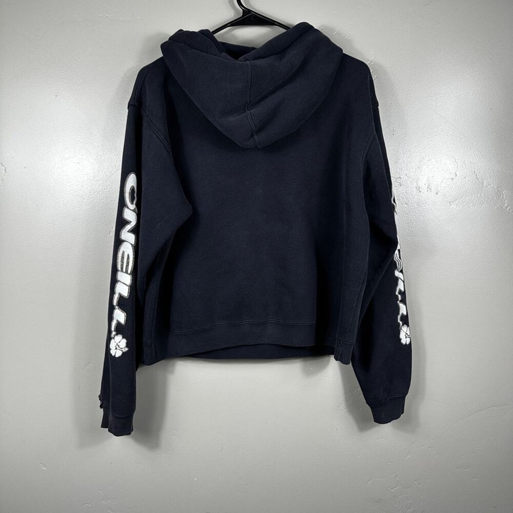 Vintage O’Neill 90s Y2K Hoodie Black Pullover Spell Out Logo Skate Size Medium - Picture 2 of 9